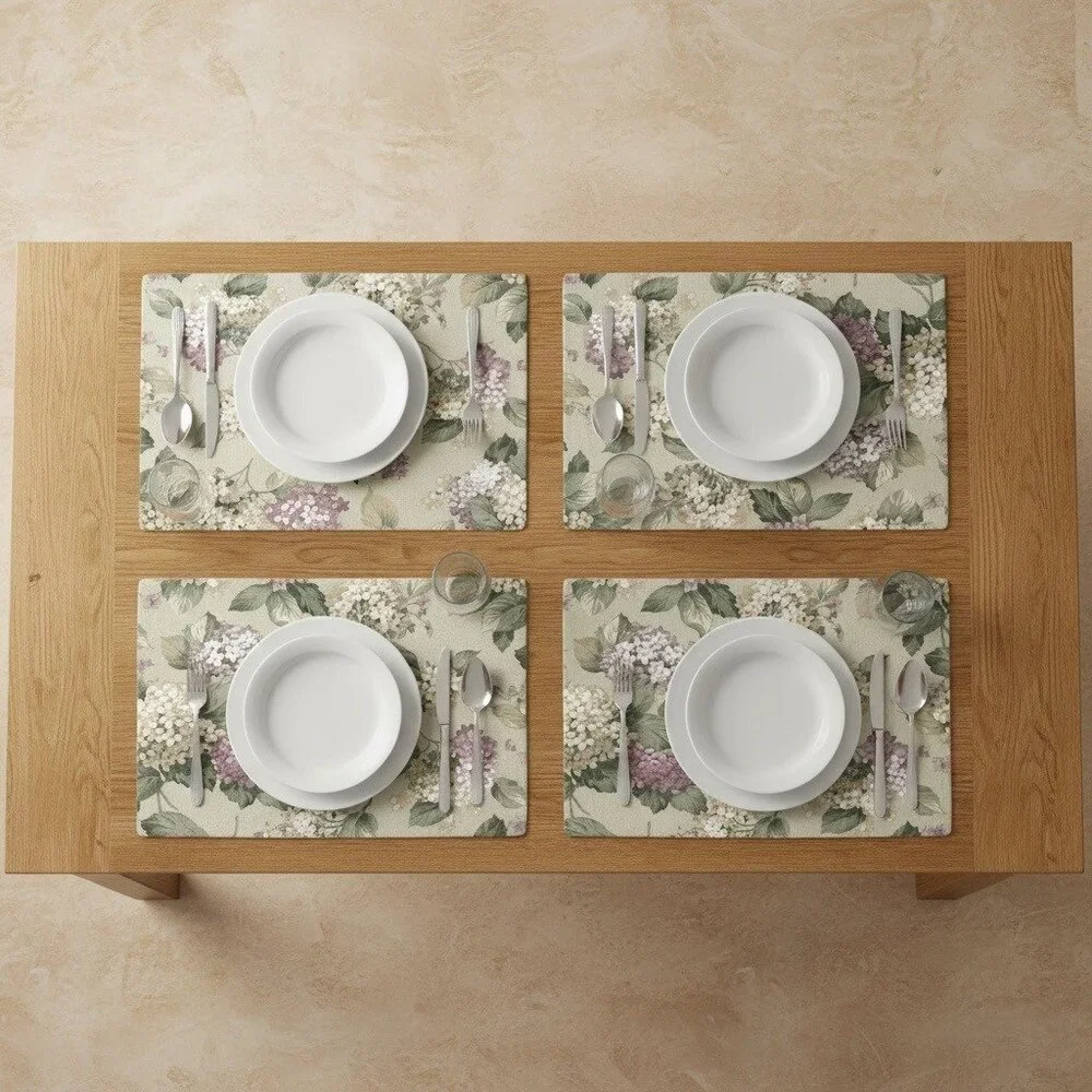 Set Of 4 Hydrangea Print Placemats 18